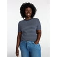 thumbnail image 1 of Terra & Sky Women's Plus Size Crewneck Top with Short Puff Sleeves, Size 0X-4X, 1 of 5