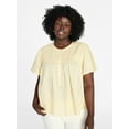 thumbnail image 1 of Terra & Sky Women's Plus Short Sleeve Smock Yoke Top, Sizes 0X-5X, 1 of 5
