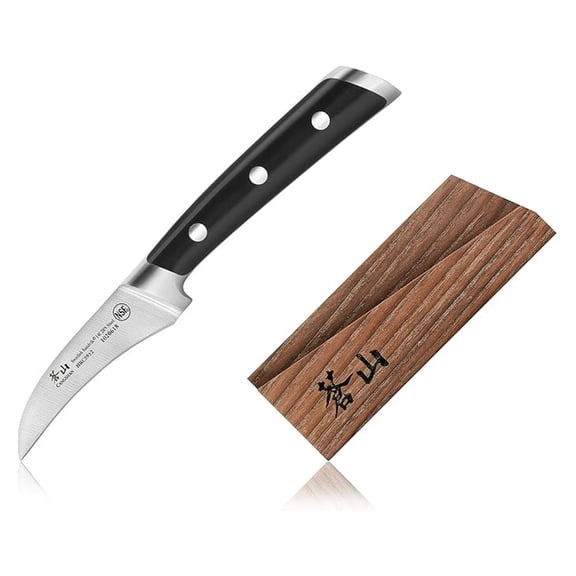 TS Series 1020625 Swedish 14C28N Steel Forged 2.75-Inch Peeling Knife and Wood Sheath Set