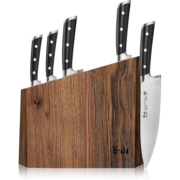 TS Series 1024876 Swedish 14C28N Steel Forged 6-Piece Knife Block Set, Walnut