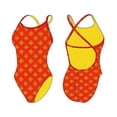 thumbnail image 1 of TS Swim Women's Crossback One Piece Swimsuit - Orange with Dots - 26, 1 of 2