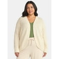 thumbnail image 1 of Terra & Sky Women's Plus Size Chenille Cocoon Cardigan Sweater, Midweight, Sizes 0X-5X, 1 of 5