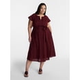 thumbnail image 1 of Terra & Sky Women’s Plus Cotton Eyelet Fit and Flare Dress with Short Sleeves, Sizes 0X-5X, 1 of 4