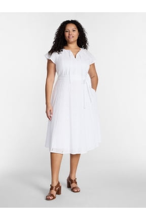 Women’s Plus Tiered Cotton Eyelet Dress, Sizes 0X-5X