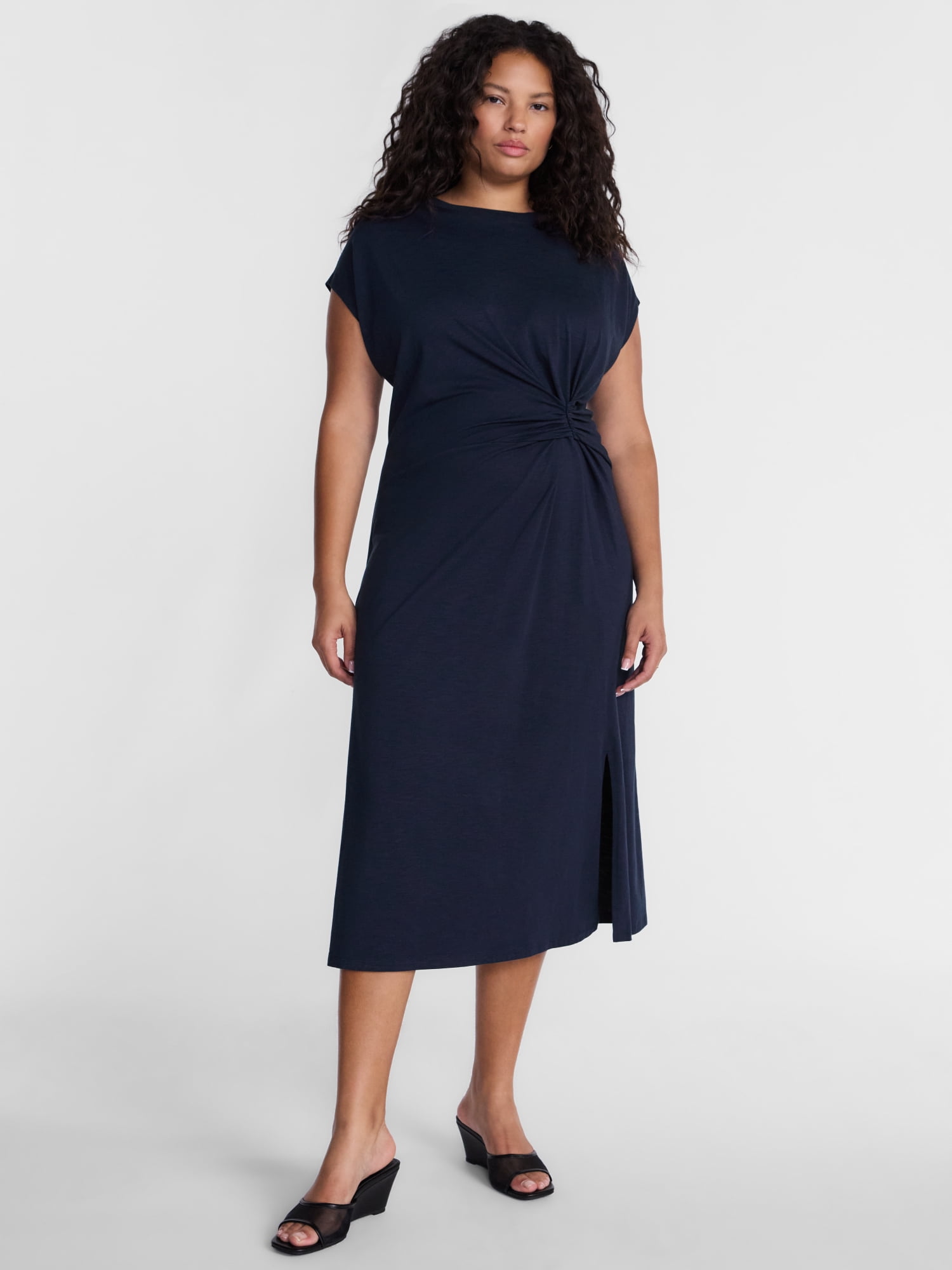 Terra & Sky Women's Plus Twist Ankle Maxi Dress, Sizes 0X-5X