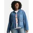 thumbnail image 1 of Terra & Sky Women's Plus Denim Utility Jacket, Sizes 0X-5X, 1 of 5
