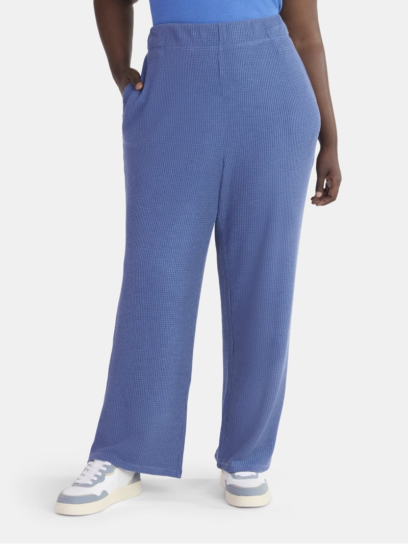 Terra & Sky Women's Plus Waffle Knit Pants, Sizes 0X-4X - Walmart.com