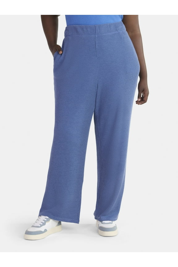 Women's Plus Waffle Knit Pants, Sizes 0X-4X