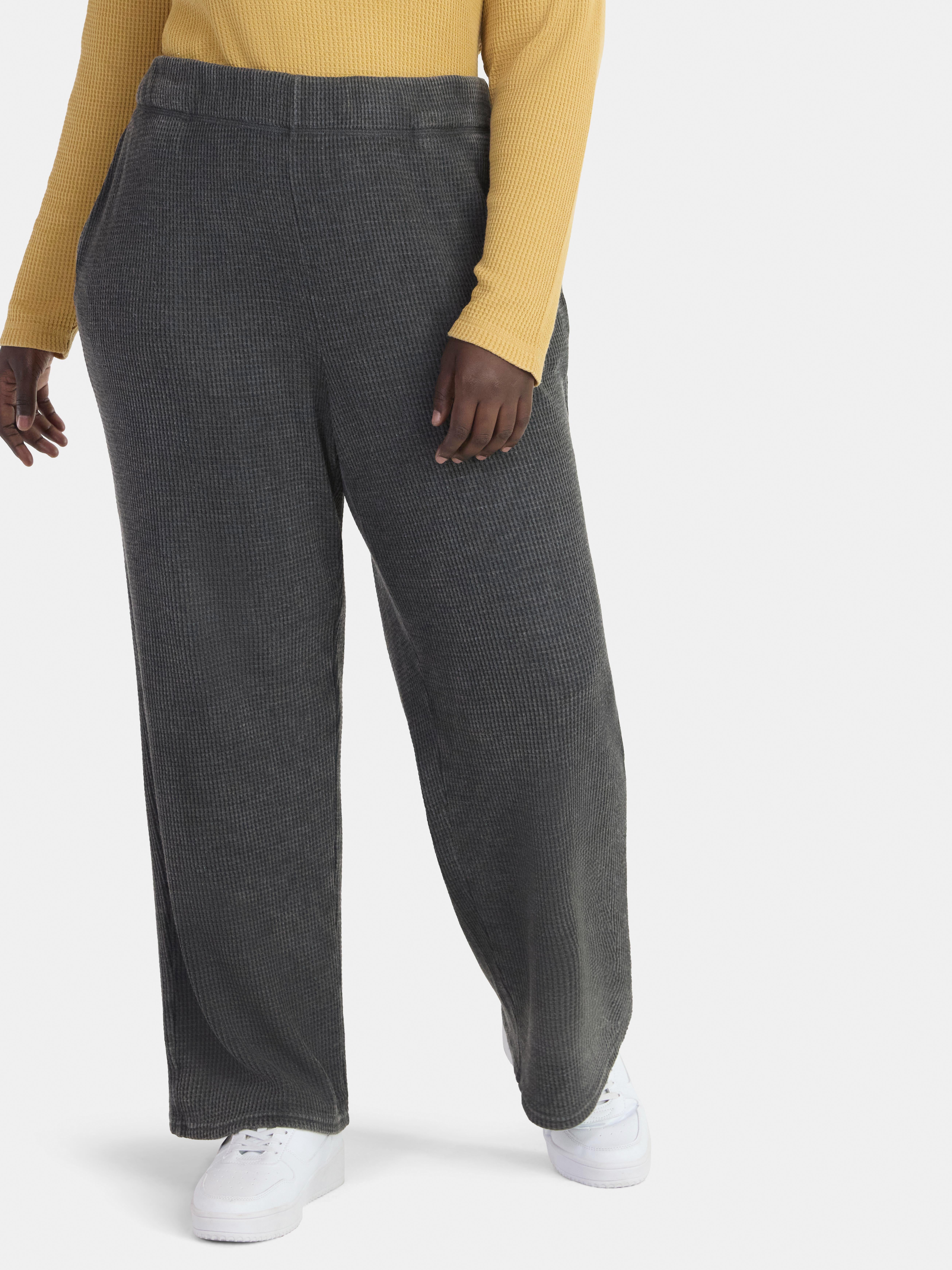 Terra & Sky Women's Plus Waffle Knit Pants, Sizes 0X-4X - Walmart.com