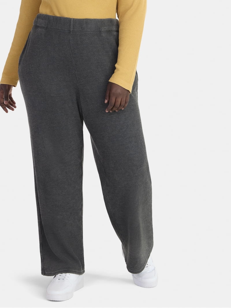 Terra & Sky Women's Plus Waffle Knit Pants, Sizes 0X-4X - Walmart.com