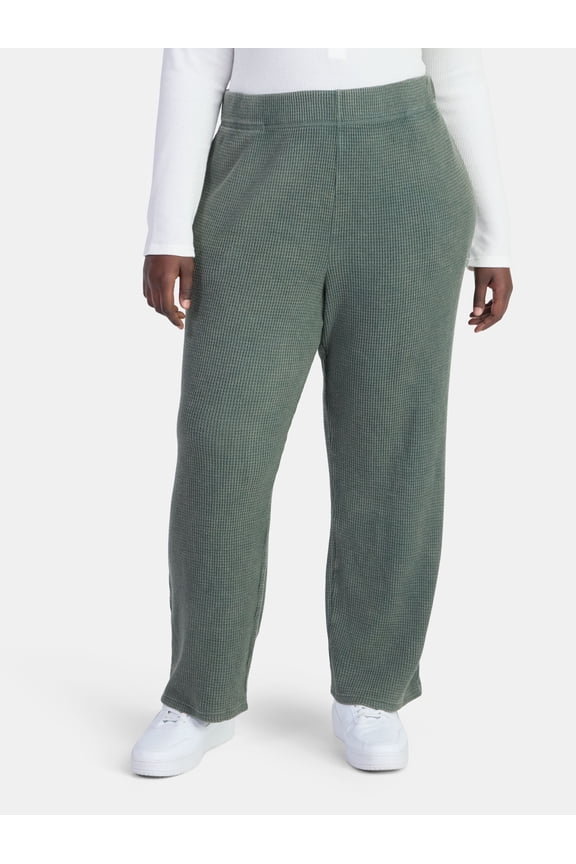 Women's Plus Size Waffle Knit Pants, Sizes 0X-5X