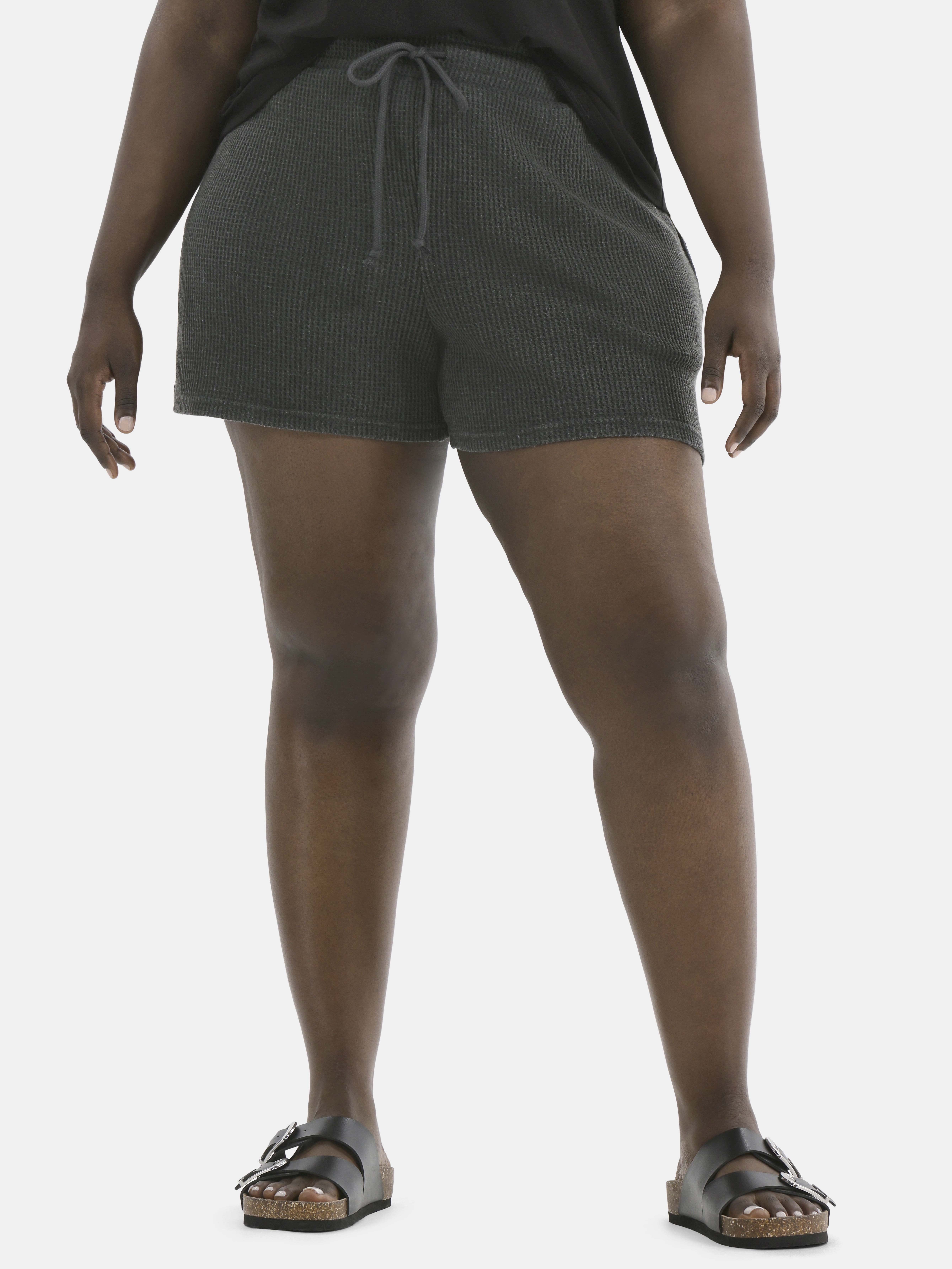 Terra & Sky Women's Plus Waffle Shorts, Sizes 0X-4X