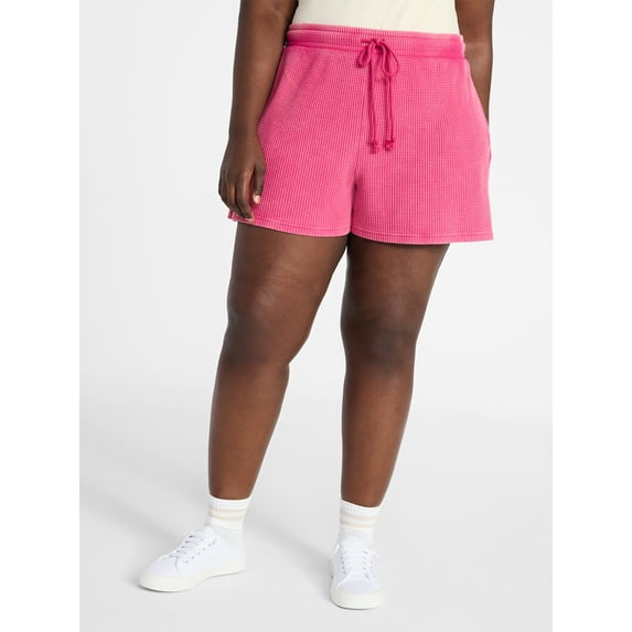 Terra & Sky Women's Plus Waffle Shorts, Sizes 0X-4X