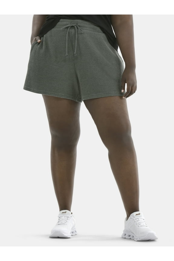 Women's Plus Waffle Shorts, Sizes 0X-4X