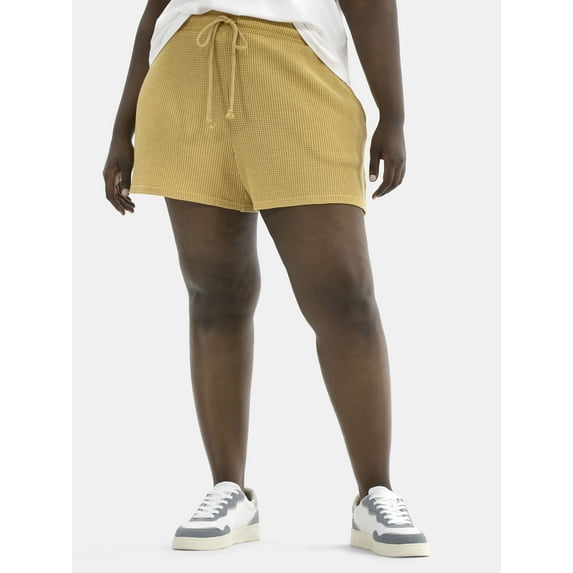 Terra & Sky Women's Plus Waffle Shorts, Sizes 0X-4X
