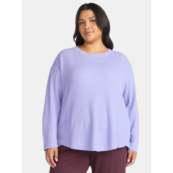 Terra & Sky Women’s Plus Waffle Knit Tunic Top, Sizes 0X-4X