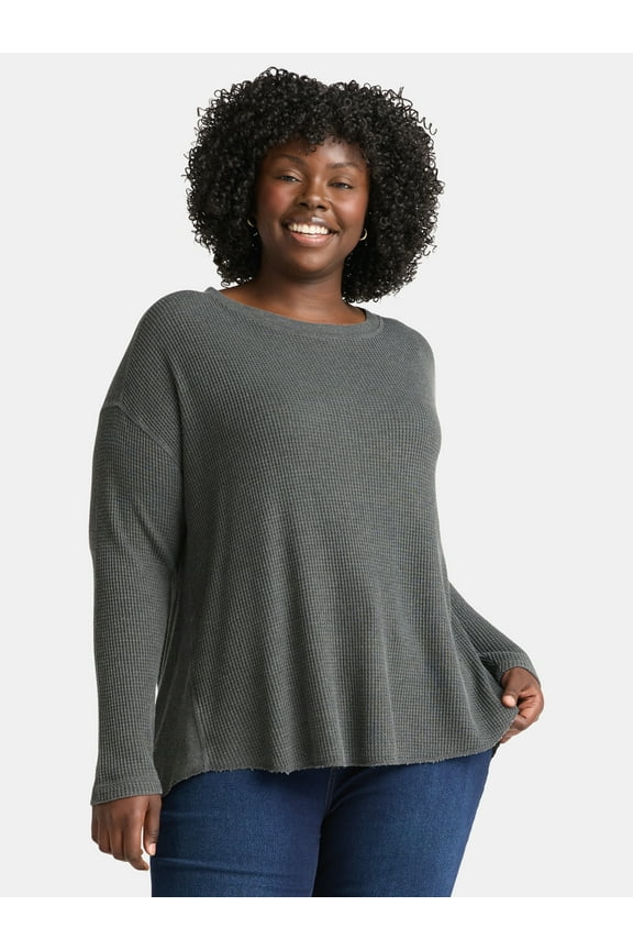 Women’s Plus Waffle Knit Tunic Top, Sizes 0X-5X