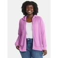 thumbnail image 1 of Terra & Sky Women's Plus Waffle Texture Zip Front Hoodie, Sizes 0X-5X, 1 of 5