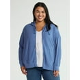 thumbnail image 1 of Terra & Sky Women's Plus Waffle Texture Zip Front Hoodie, Sizes 0X-5X, 1 of 5