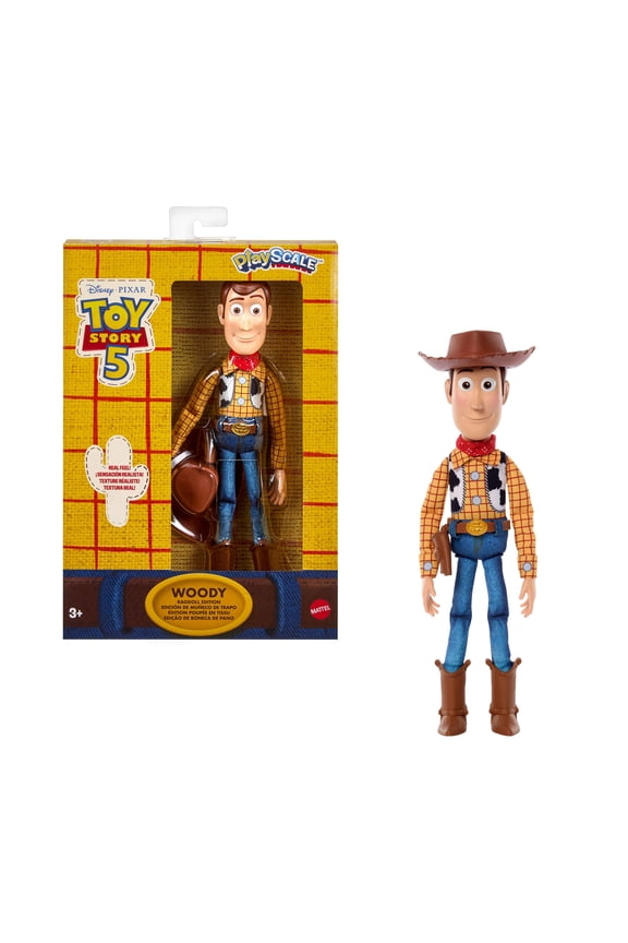 Disney and Pixar Toy Story 5 Woody Ragdoll Edition Figure, 7 Inch Playscale Movie Accurate