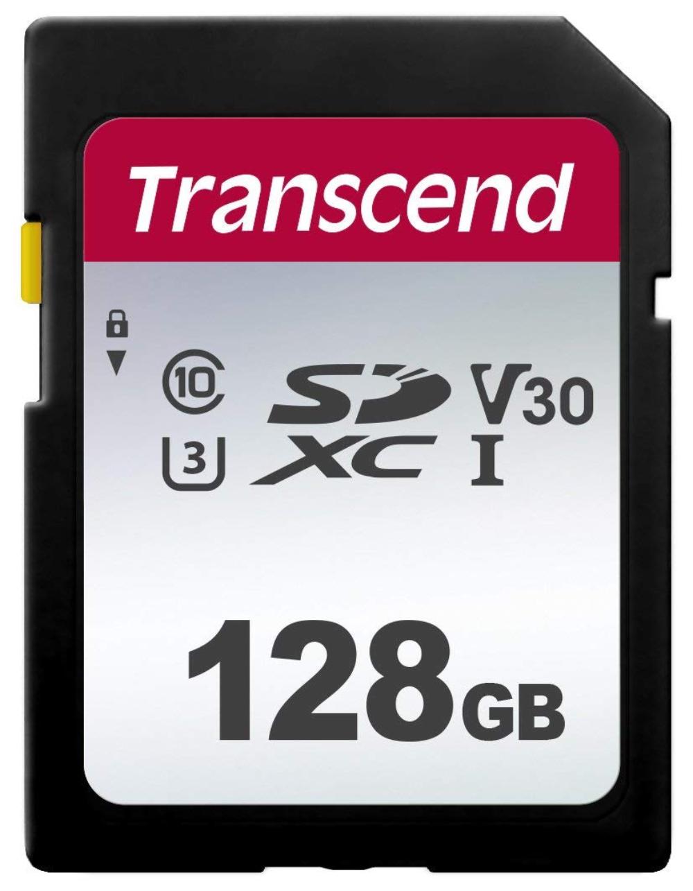 TS128GSDC300S 128GB UHS-I U3 SD Memory Card, Compliant with UHS Speed Class 3 (U3) and UHS Video Speed Class 30 (V30) standards By Transcend - image 1 of 1
