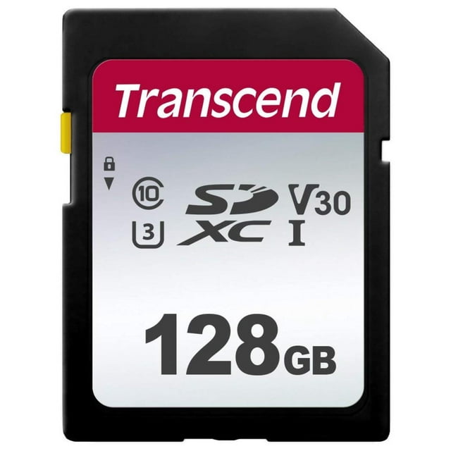 TS128GSDC300S 128GB UHS-I U3 SD Memory Card, Compliant with UHS Speed Class 3 (U3) and UHS Video Speed Class 30 (V30) standards By Transcend