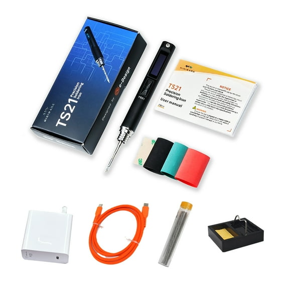 TS21 Smart Digital Soldering Iron Kit with Precision Temp Control & Portable Design, Equipped with 65W Power Supply, for Electronics Repair, DIY, Hobbyists