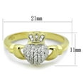 thumbnail image 1 of Gold+Rhodium 925 Sterling Silver Ring with AAA Grade CZ in Clear for Women Celtic Theme Clear Stone Color Style TS342 Size 6, 1 of 4