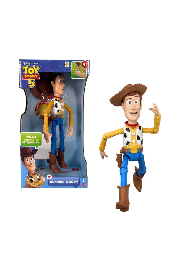 Disney and Pixar Toy Story 5 Running Woody 12 Inch Action Figure, 50 Plus Sounds