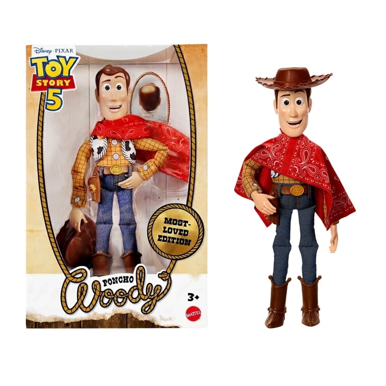 Disney and Pixar Toy Story 5 Poncho Woody Ragdoll 12-inch Figure