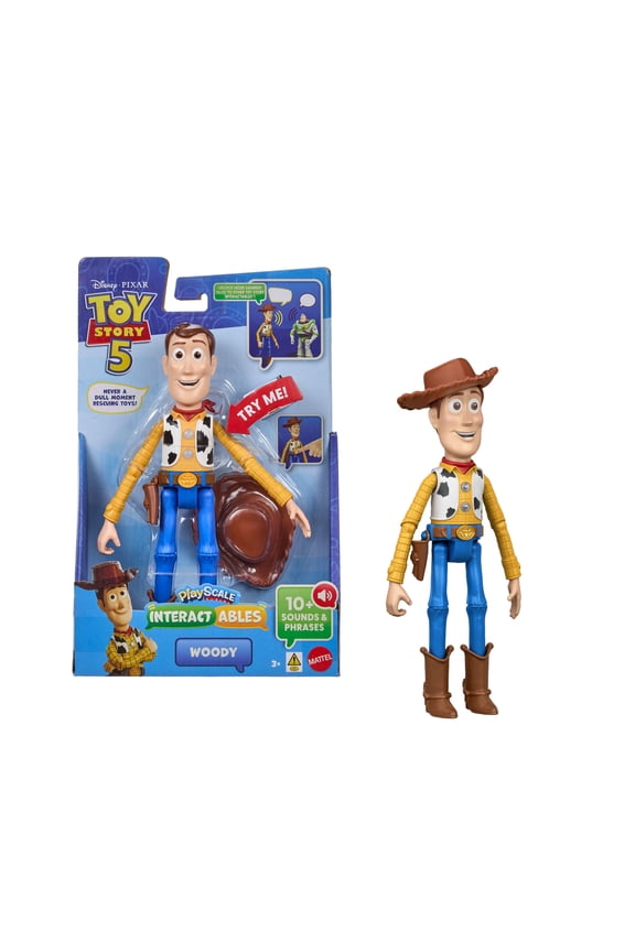 Disney and Pixar Toy Story 5 Interactables Woody Figure 9 Inch Playscale Movie Phrases & Cross Talk