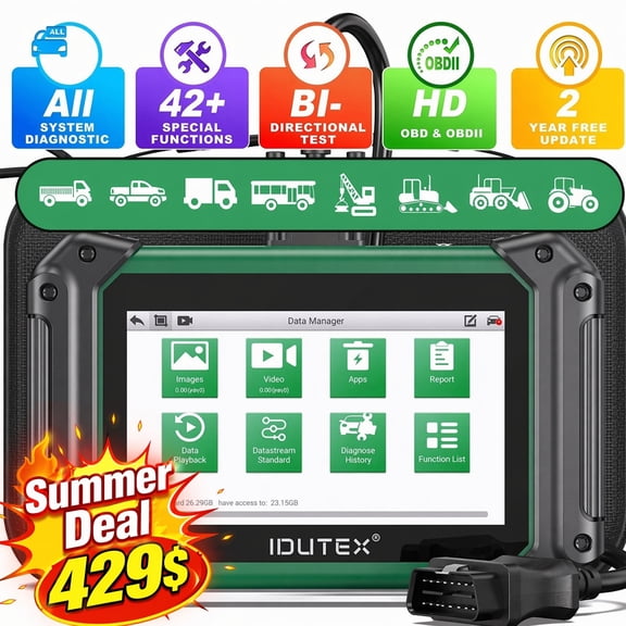 TS710 Heavy Duty Truck Scanner with DPF Regen, Full System OBD2 Scanner Truck Diagnostic Tool, Bi-directional Scan Tool, 42+ Resets Diesel Code Reader for Truck & Commercial Vehicle