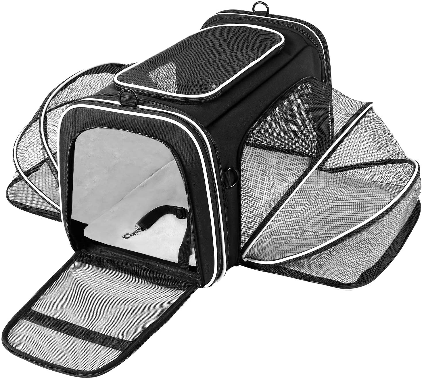Image showcasing TSA Airline Approved Large Pet Travel Carrier,4 Sides Expandable with 2 ...