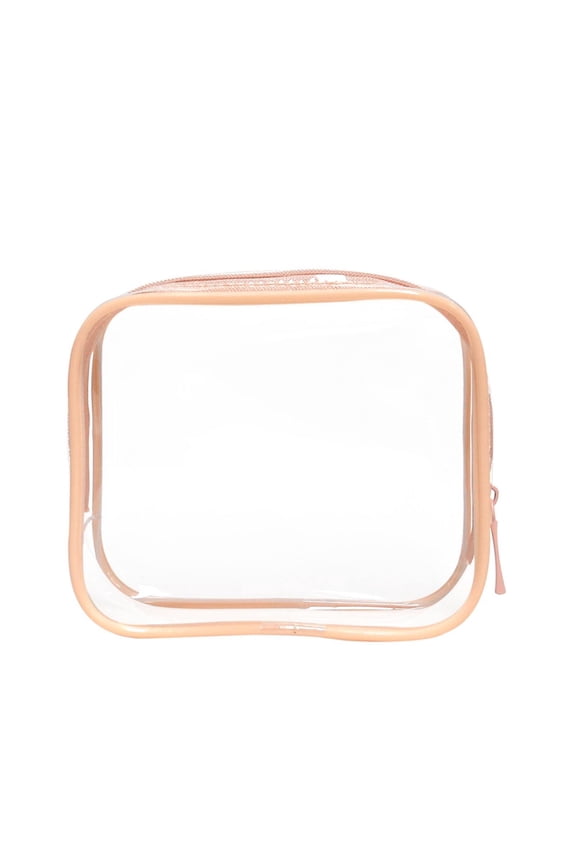 TSA Approved Clear Toiletry Bag, Transparent Travel Makeup Bag with Zipper, Quarter Size 12x3.5x10cm, for Women and Men