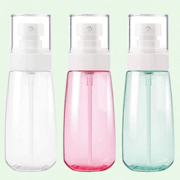 TSA Approved Fine Mist Spray Bottle 3.4oz/100ml, Refillable Travel Containers for Perfume Skincare Makeup, 3 Colors