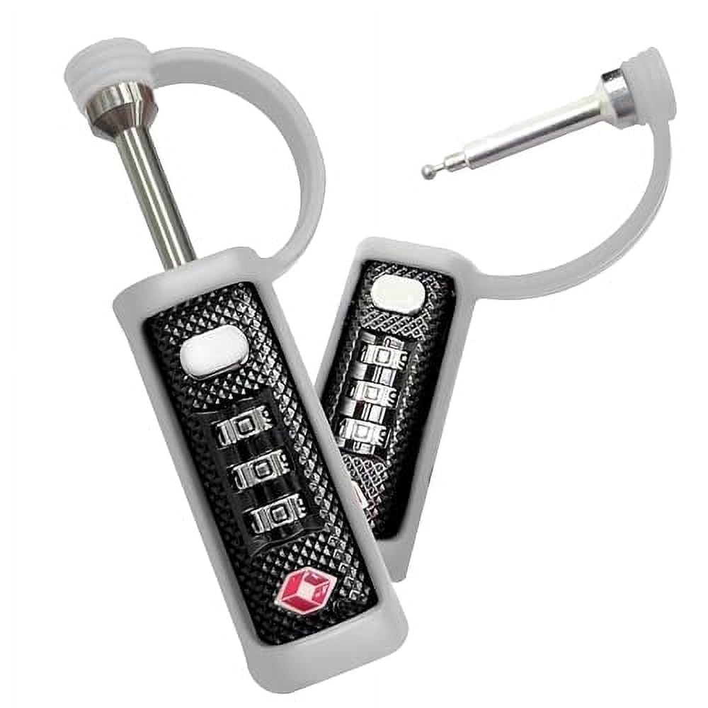 TSA Approved Gun Case Locks (2-Pack) - MonoShaft Cut-Resistant Hardened Steel Shackle - White