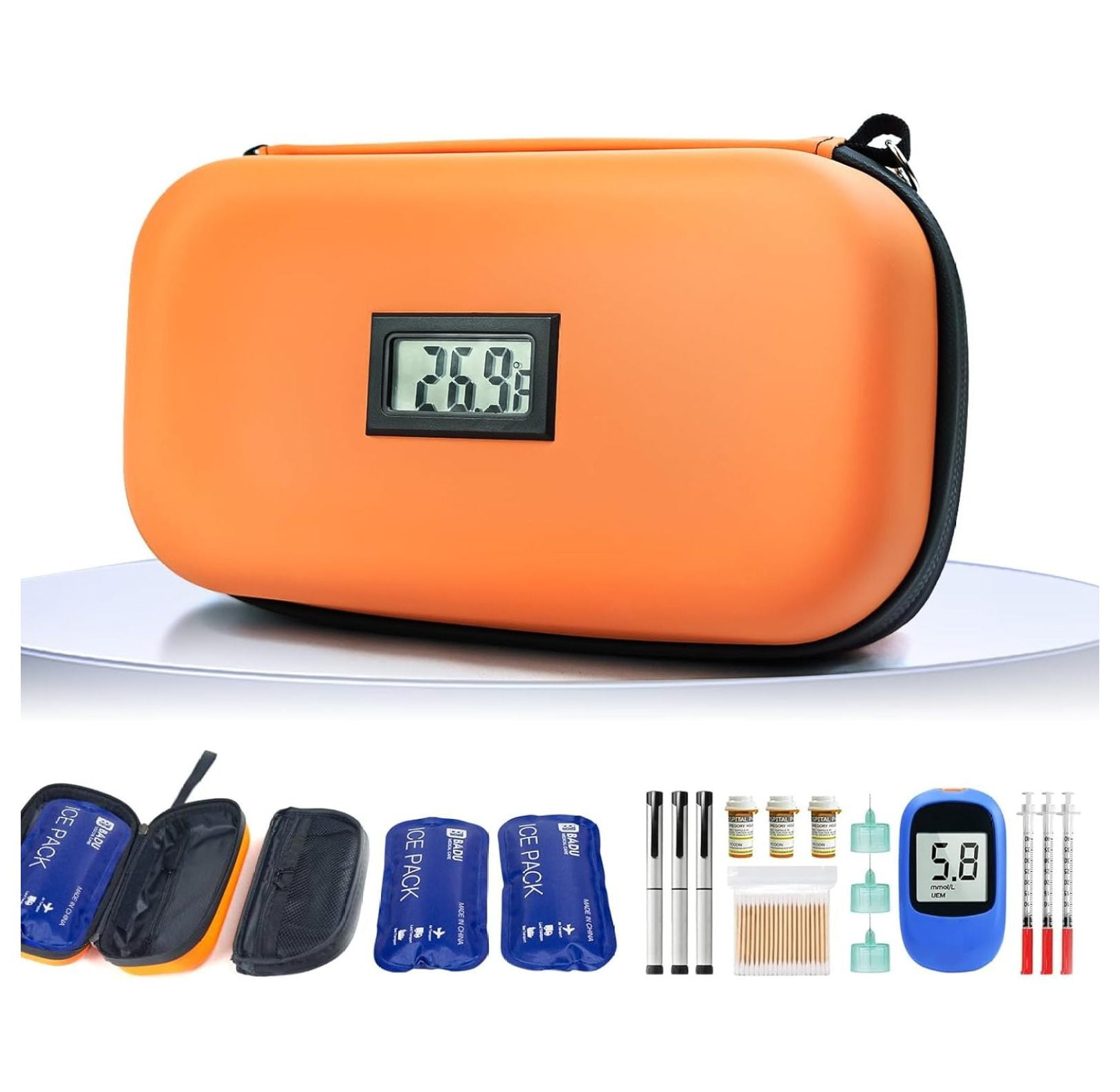 TSA Approved Insulin Cooler Travel Case Medication Cooler for Travel with Thermometer