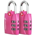thumbnail image 1 of TSA Approved Luggage Locks, Fosmon 2 Pack 3 Digit Combination for Travel Bag, Suit Case, Lockers, Gym, Bike Locks - Pink, 1 of 7