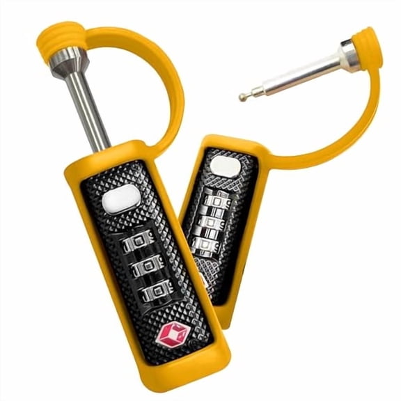 TSA Approved Gun Case Locks (2-Pack) - MonoShaft Cut-Resistant Hardened Steel Shackle - Yellow