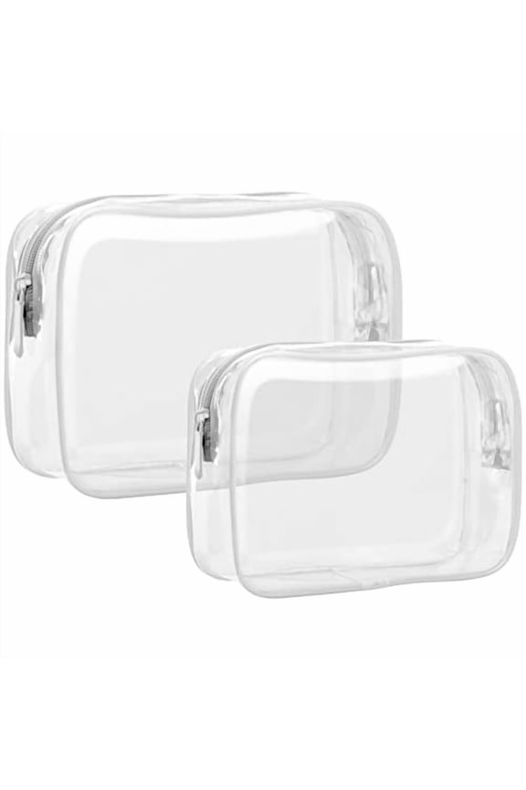 TSA Approved Toiletry Bag - 2 Pack Clear Travel Bags for Toiletries,Clear Makeup Bags Toiletry bags Quart Size Travel Bag,Carry on Airport Airline Compliant Bag,White(for age 12 or above)