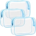 thumbnail image 1 of TSA Approved Toiletry Bag - 3 Pack Clear Toiletry Bags Clear Makeup Cosmetic Bags for Women Men, Quart Size Travel Bag, Carry on Airport Airline Compliant Bag, Macaron Blue Pink Purple, 1 of 13