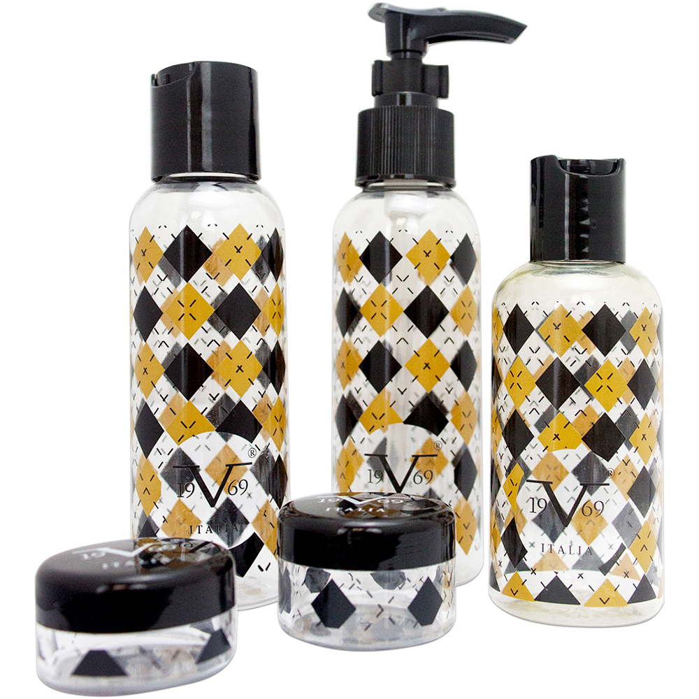 TSA Approved Travel Set for Liquids - 3 x Bottles, 2 x Jars, 1 x Zipper Bag (Boutique)