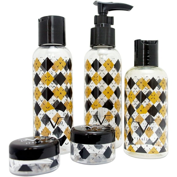 TSA Approved Travel Set for Liquids - 3 x Bottles, 2 x Jars, 1 x Zipper Bag (Boutique)