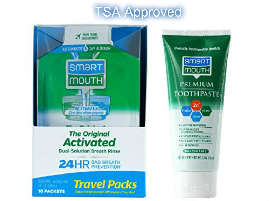 TSA Approved Travel Toothpaste and Oral Rinse, SmartMouth Original