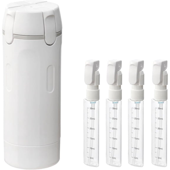 TSA-Compliant 4-in-1 Rotary Travel Dispenser - Leak-Proof Portable Toiletry Capsule with 4 Refillable Sub-Bottles, Pump Action Lotion & Shampoo Container for Carry-On