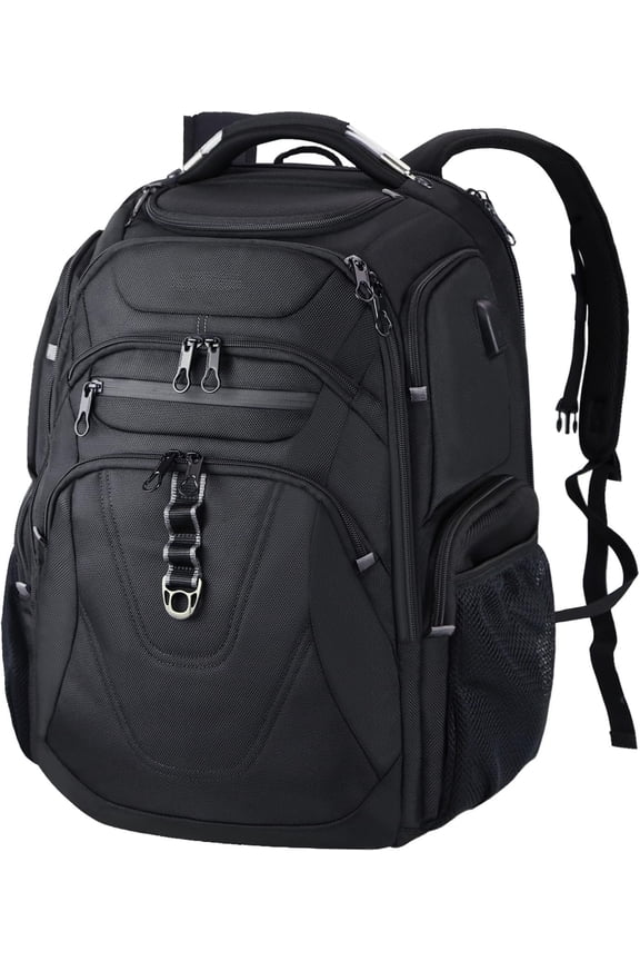 TSA Friendly Travel Laptop Backpack 18.4 inch XXXL Gaming Backpack Water-Repellent College Daypack Business Backpack with RFID Pockets & USB Port for Men/Women-Black