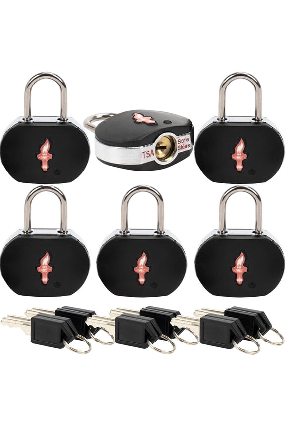 TSA Keyed Luggage Locks (6-Pack) - TSA Approved Lock for Suitcases, Backpacks, Gym Lockers & School Bags | Compact & Durable ABS w/Electroplated Rings