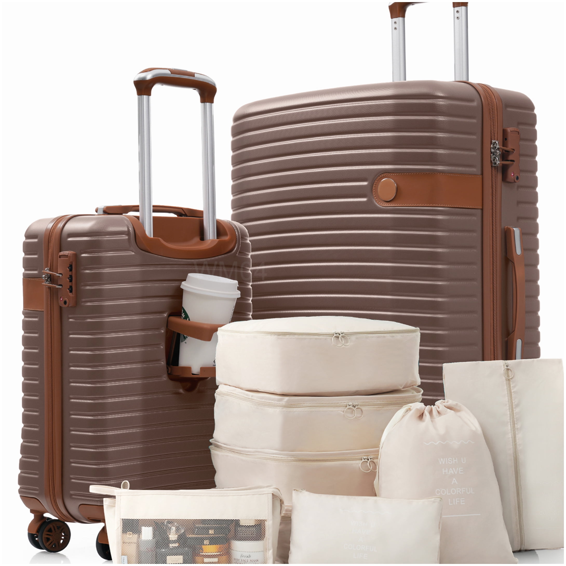 TSA Lock Hardshell Luggage Set with 360° Wheels, Lightweight ABS Suitcases for Carry-On and Check-In