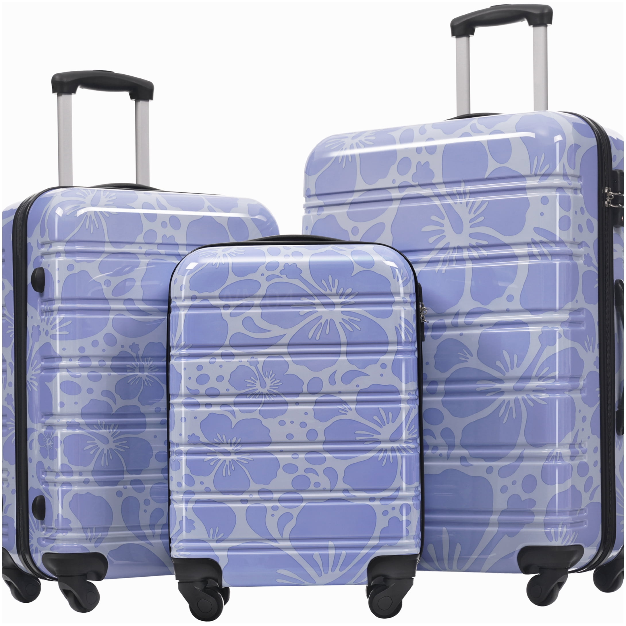 TSA Lock Hardshell Suitcase Set 3-Piece, Lightweight ABS+PC Spinner Luggage in Blue