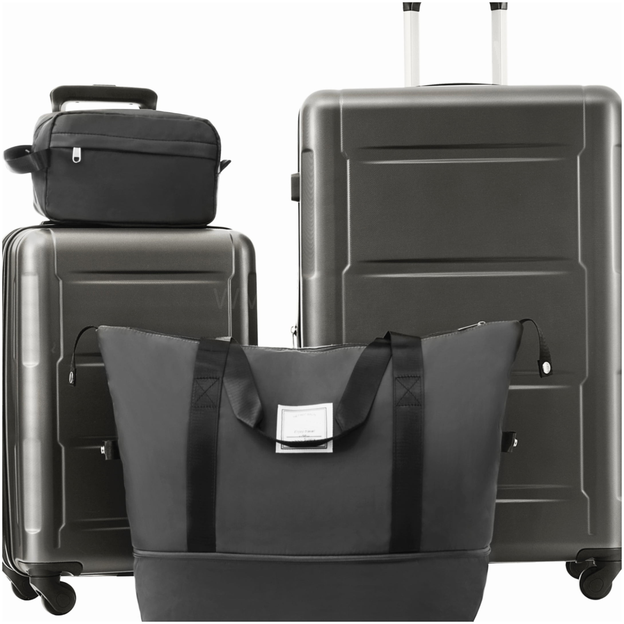 TSA Lock Lightweight ABS Hardside Luggage Set, 20 & 28 Inch Expandable Suitcases with 360° Wheels, Dark Gray